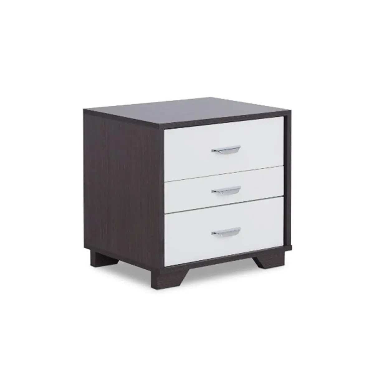 212 MAIN Modern Black Minimalist Metal Nightstand - 3 Functional Drawers, Bedside Table Cabinet, Bedroom Indoor Furniture, Nightstands with Drawer