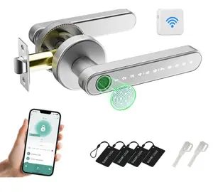 combination lock keypad lock  digital door lock entrance apartment office anti-peeping password padlock tuya app control voice guide knob locker school indoor outdoor use lever handle keyless entry room biometric tech geek smart