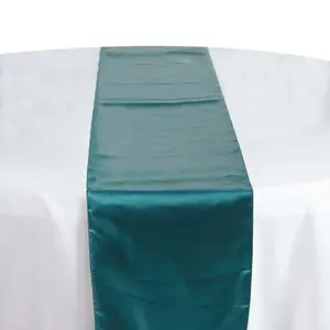 Satin Table Runner 12"x108" Peacock Teal - Stylish Table Linen