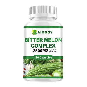Airboy Bitter Melon Complex Dietary Capsules, 120 capsules, high content 2500 mg, supports blood sugar health.