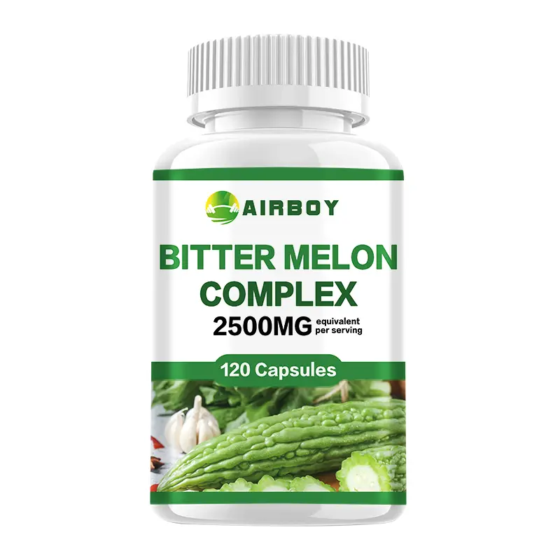 Airboy Bitter Melon Complex Herbal Supplement Capsules, 120-Count, 2500mg High-Content Supplement, Supports Blood Sugar Health, Herbal Supplements