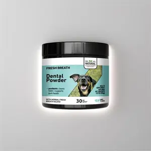 Dental Powder Breath Freshener andTeeth Cleaning DentalCare for Dogs PlaqueTartar Remover with Postbiotic-30Scoops Pet Care