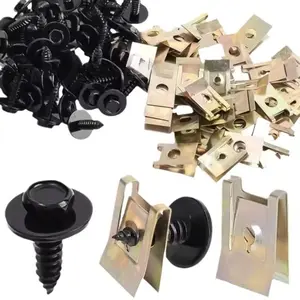 20/40pcs Chassis Engine Guard Metal Nut/Screw Washers U-shape Clip for BMW E46 E92 E90 F10 Car Fender Bumper Cross Head Screws