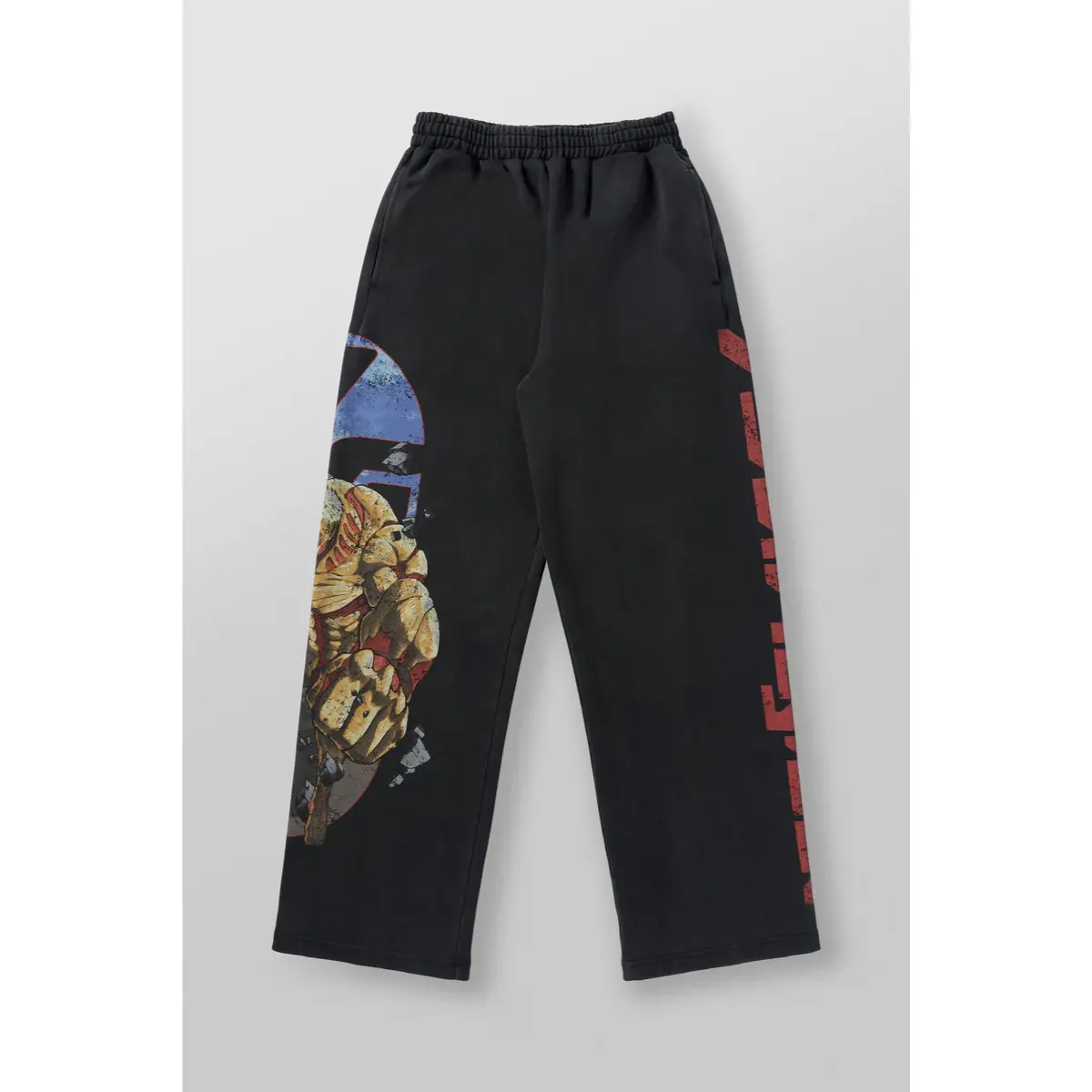Men’s Loose Fit Sweatpants Black Anime Graphic Casual Streetwear Joggers
