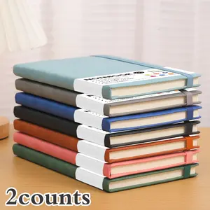 2-Pack Lined Journal Books for Men & Women, A5 PU Leather Diary Notebook, Thick Paper 80g/m², Perfect for Writing Notes & Diaries