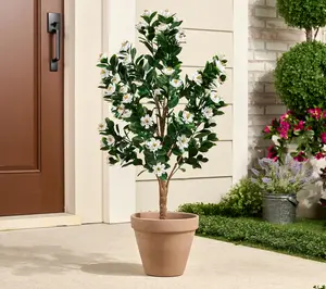 Wicker Park 3' Faux Gardenia Tree Indoor Plants Decor
