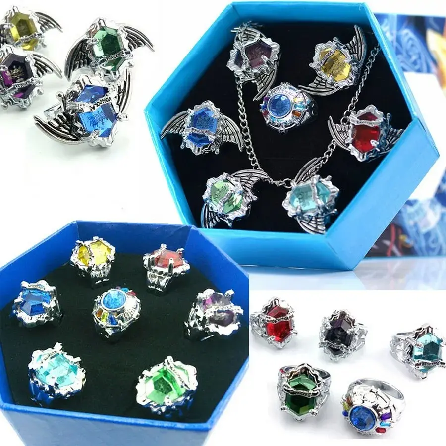 Fashion Rings Anime Katekyo Hitman Reborn Vongola Alloy Rings pendant Necklace Cosplay Jewelry Accessories Mens Womens Gift