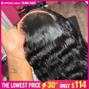 Bling Hair 9x6 7x5 6x4 Deep Wave Glueless Wig Human Hair 180% Density Deep Wave Wigs Ready To Go HD Lace Closure Wig