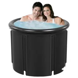 NEWZOME XXL Ice Bath Tub 102 Gallon Cold Plunge Tub Portable Plunge Pool Foldable Multi-Level Bathtub for Outdoor Gym Recovery Muscle Relaxation Cryotherapy Treatments with Removable Legs