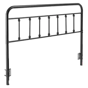 Metal Headboard, Queen Size Headboard With Adjustable Height, W59.65 X H40.55 X D1.5 Inches, Black Finish, Ideal For Bedroom, Hotels, Homestay, Dormitories, Durable Steel Construction