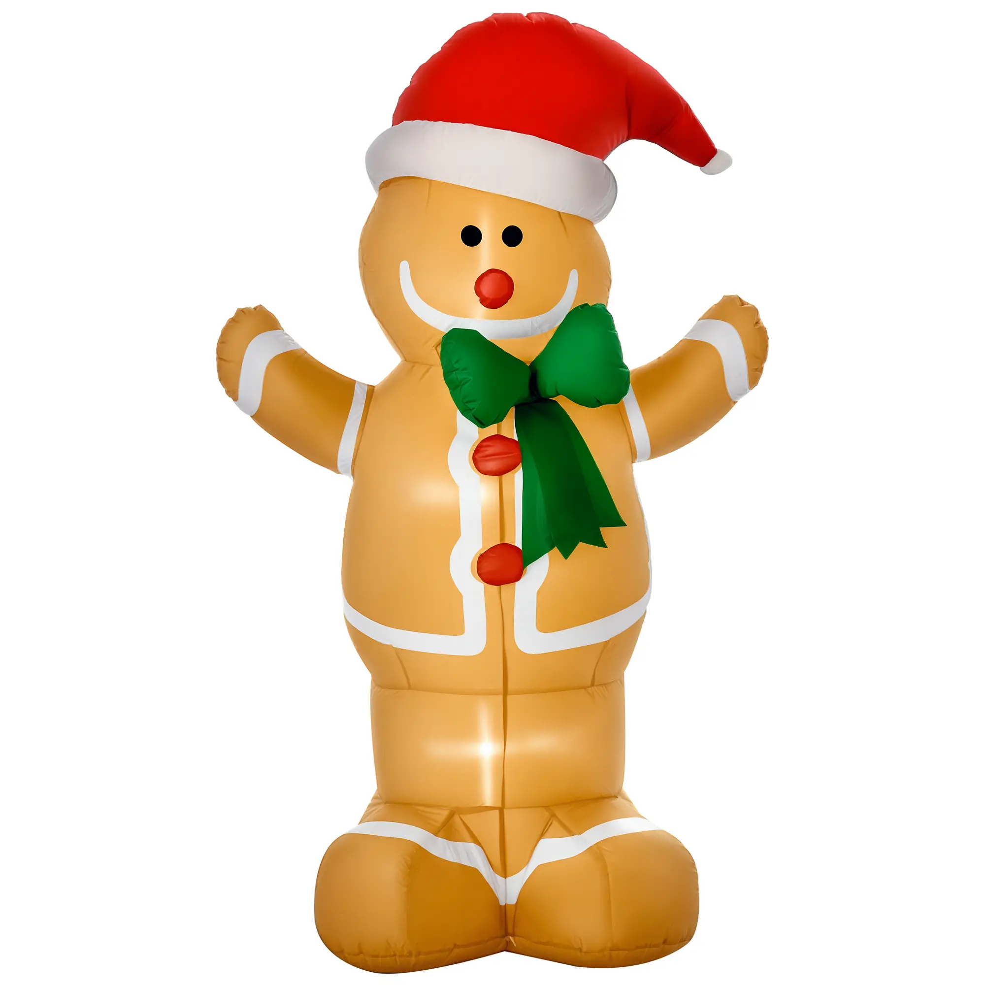 6ft Christmas Inflatable Gingerbread Man – Outdoor Blow-Up Yard Decoration with LED Lights Display. Weather-Resistant. Easy Setup. Complete Hardware Kit