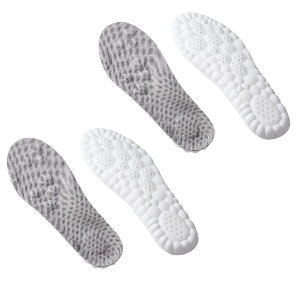 Memory Foam Insoles with Arch Support, Cloud-Like Soles for Men-Women Comfortable Shoe Steppers Inserts, Honeycomb Vents for Fresher Footwear, Shock Absorb, U-Shaped Cup