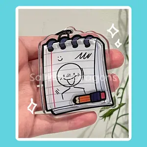 Sketchbook Doodles Acrylic Shaker Keychain