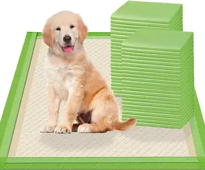 Gardner Pet Pee Pads for Dogs Rugular 22"x22", Thicker ECO Green Small Disposable Puppy Training Pads Super Absorbent Full Edge-Wrapping Pad for Dogs, Puppies, Doggies, Cats-(50 Count)