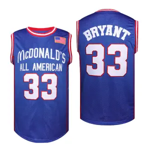 Men's #33 Blue Embroidered Basketball Jersey ,Round Neck, Machine Washable for Sports & Outdoor Play, Sports Jersey | Patriotic Jersey | Embroidered Sports Jersey