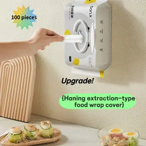 Bonx 100 Pieces Food Fresh-Keeping Covers Haning Extraction-Type Food Wrap Cover Upgrade for Freshness