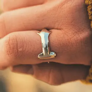 Hammerhead Shark Ring – Sterling Silver Ocean-Inspired Jewelry, Unique Marine Life Design | Cape Clasp
