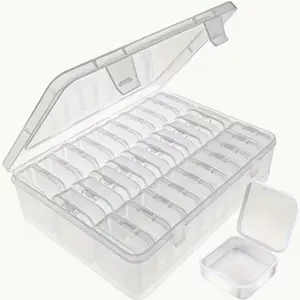 30 Transparent Plastic Storage Boxes with Quick-Release Closure, Durable Rectangular Jewelry Organizer, Detachable Trays, Organizer Dividers, Ideal Gift for Crafters, Clear Plastic Boxes