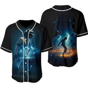 Michael Jackson Streetwear Baseball Jersey – King of Pop Graphic Shirt, Music Fan Apparel