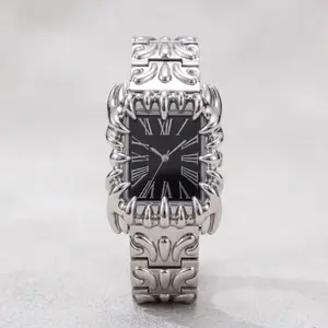 Viral Metal Watch | Square Claw Design | Punk Streetwear Unisex Timepiece | Unique Wrist Jewelry