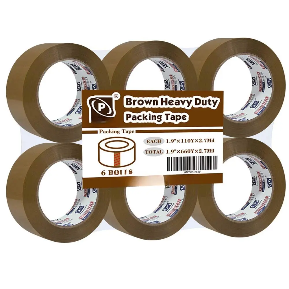 ERFECTAE Heavy Duty Brown acking Tae 6 Rolls, Total 600 Meters, 2.7 mil, 1.88 in x 100m, Ultra , Refills for Moving, ackaging and Shiing(Not aer Tae)