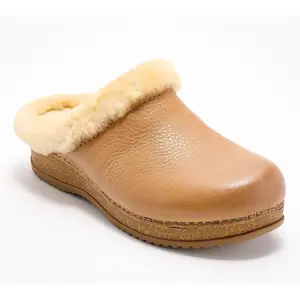 Dansko Leather Shearling Lined Clogs - Magda