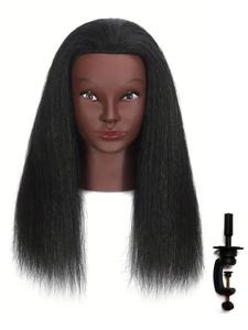 16 Inch Wig Hair Mannequin Head Training with Holder, 1 Piece Professional Hairdresser Head for Women & Men, Simple Body Model for Women Hairstyling Training