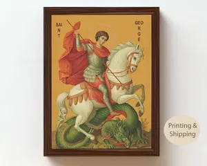 Saint George Print: Orthodox Icon, Holy Warrior Art Decor Frames