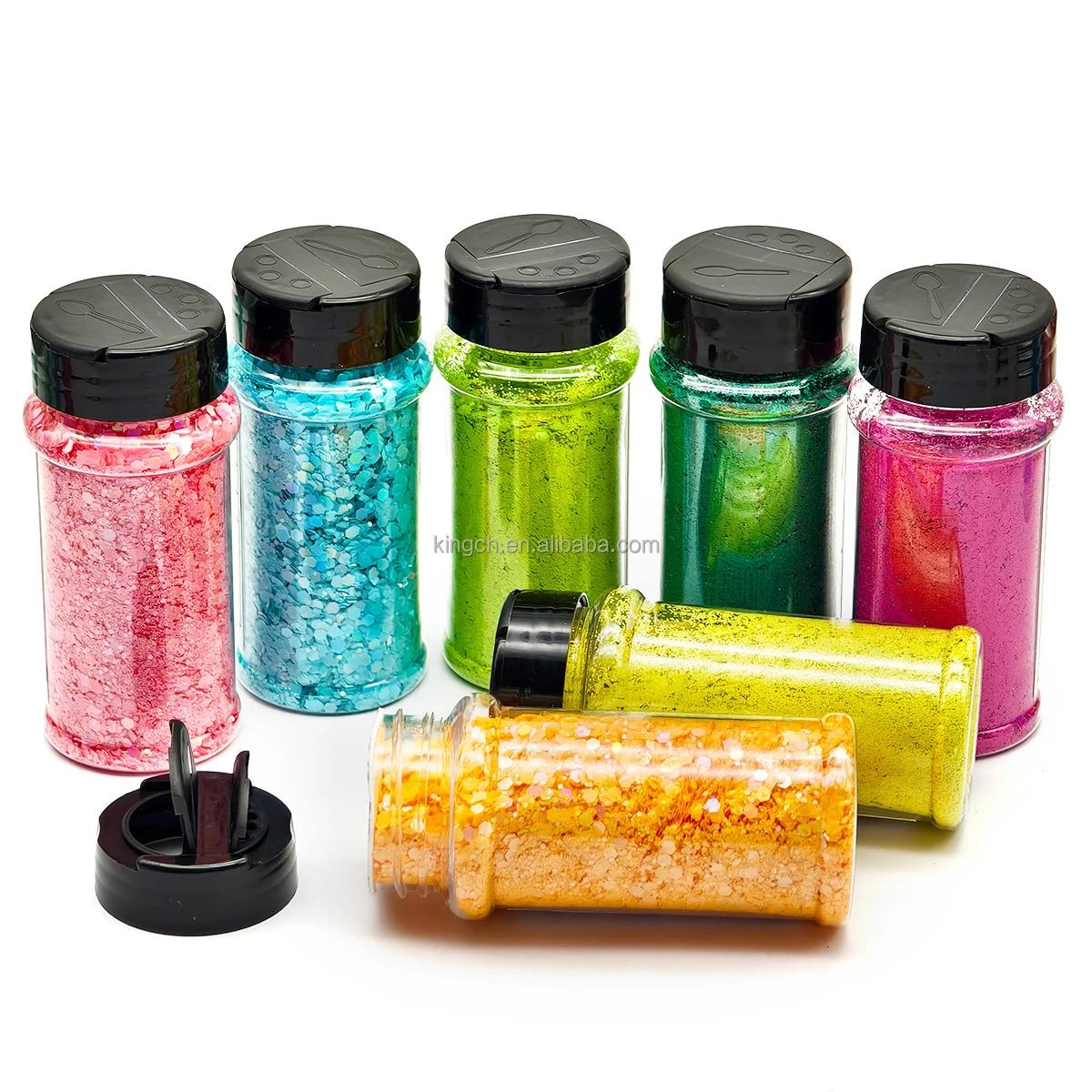 US Warehouses 24 Bottles Holographic Chunky Glitter for Art Nail Slime Tumbler Jewelry Making Epoxy Resin Sequin Flake Sparkle