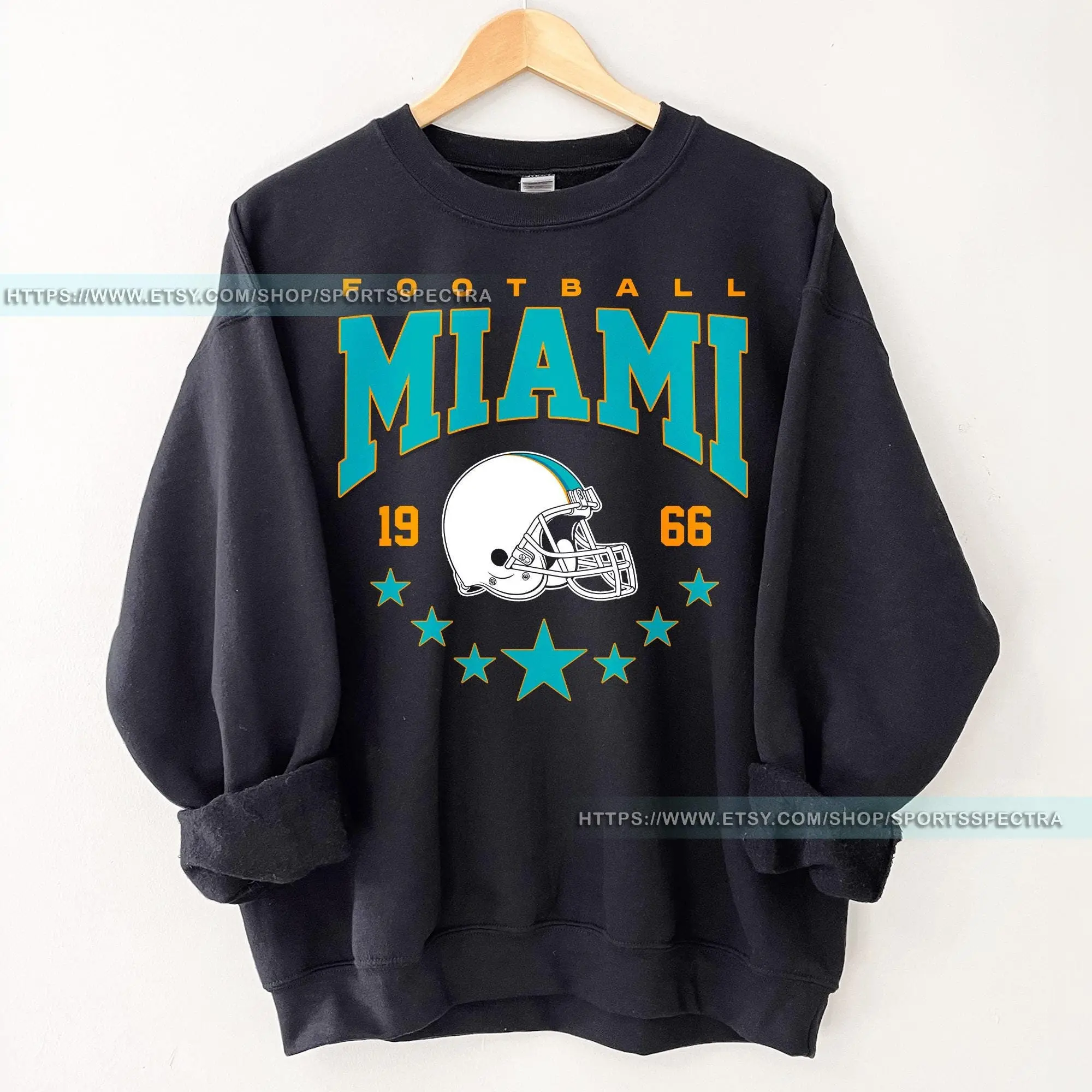 [Sale Up To 50%] Miami Football Vintage Sweatshirt, Retro Miami Football Crewneck, Miami Football Sweater, Gift For Fan, Trendy USA Cotton Fabric