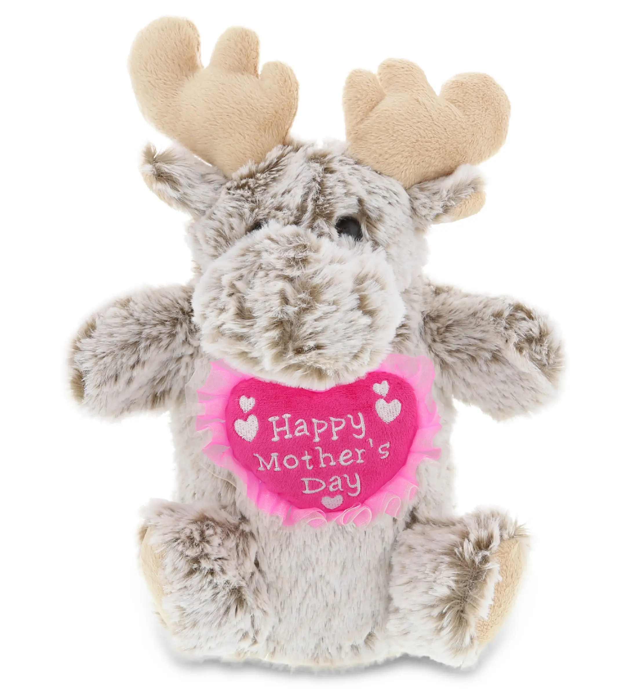 PLUSH MOTHERS DAY HEART - SUPER SOFT PLUSH HAND PUPPET - MOOSE