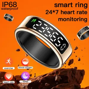 Smart Ring Multi functional IP68&5 ATM Waterproof Smart Ring, suitable for men's and women's wearable devices, smart ring, ECG and blood glucose tracking smart ring: 24/7 health tracker | heart rate, sleep monitor, short video control (non-medical)