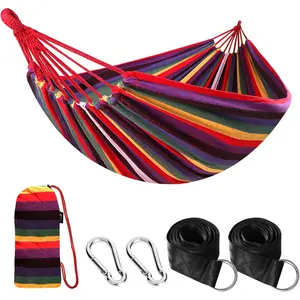 Hammock Portable Camping Hammocks for  Sturdy Garden Comfortable Fabric Hammock with Tree Straps Up to 660lbs with Travel Bag for Camping Outdoor/Indoor Patio Backyard