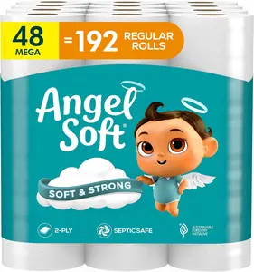 Paper, 48 Mega Rolls = 192 Regular Rolls, Soft and Tissue