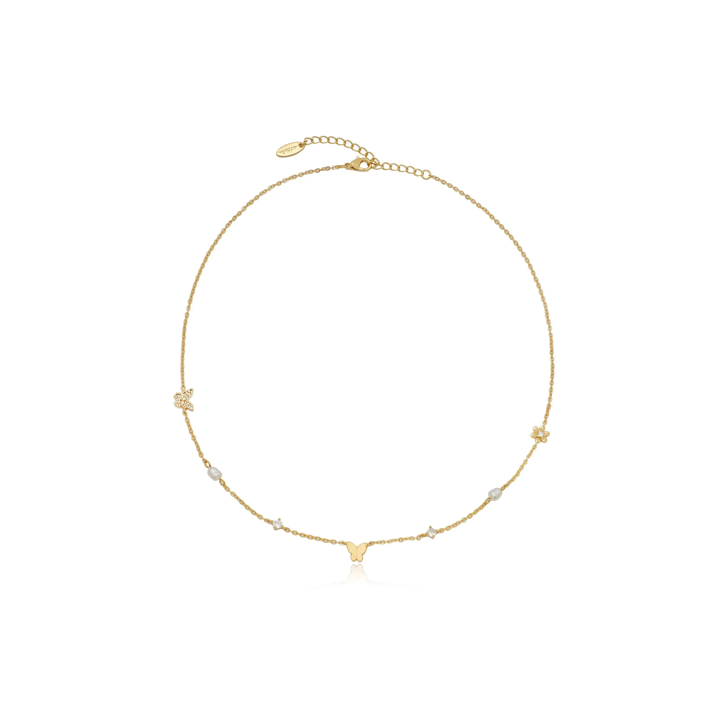 Subtle Butterflies and Pearl Necklace