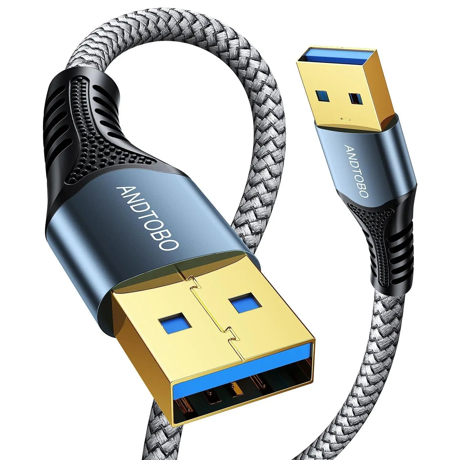 ANDTOBO USB 3.0 A-to-A Male Cable, Grey