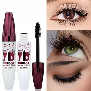 7D Mascara Fiber Lashes Waterproof, 7D Colossal Mascara, Smudge-Proof Curling & Lengthening Mascara, Clump-Free False Lash Effect, Daily Makeup & All-Day Events