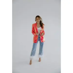 Stella Sequin Blazer - Transparent and Pink