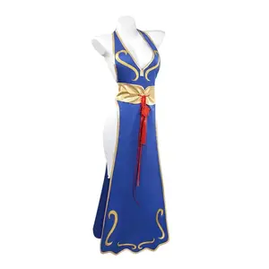 Game Fighter Chun Li Cosplay Costume Cheongsam Dress Anime Pretty Girl Chunli Battle Sexy Qipao Bodysuit Carnival Party Costumes