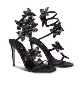 Jessica Bara Aliya Flower Wrap Around Sandal Heel