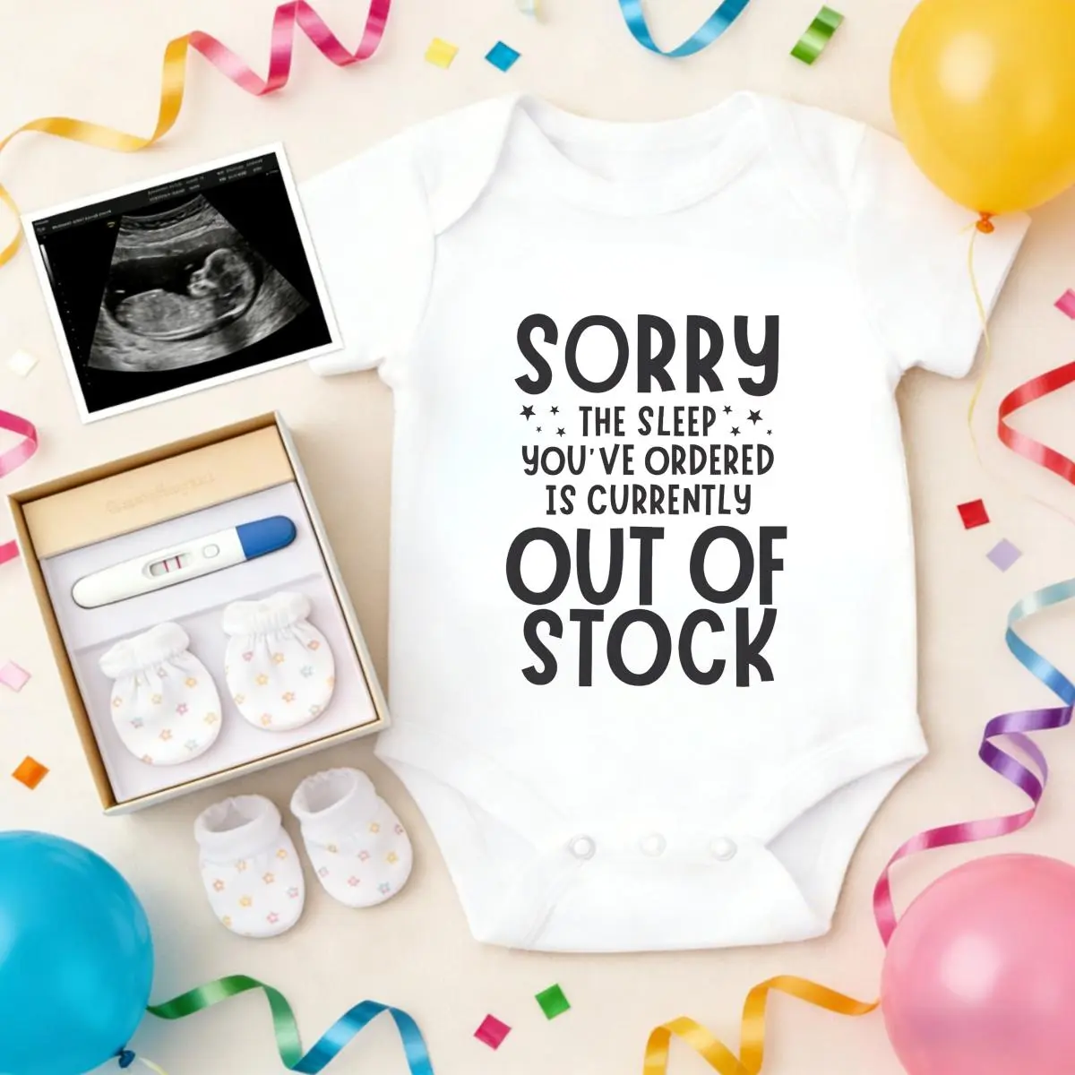 Soft Baby Bodysuit Sorry The Sleep You Ordered Is Currently Out Of Stock Print 100% Pure Cotton Non-Irritating Snap Closure Breathable Perfect For Gifting & Everyday