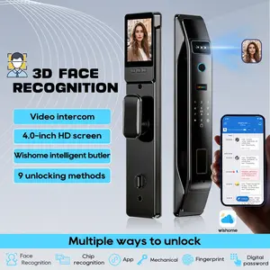 Wifi Wishome APP Face Recognition Smart Door Lock With Camera Video Call Voice Intercom Digital Door Lock Automatic Door Lock
