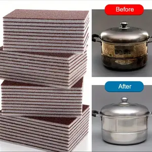Carborundum Magic Wipe, 10/20pcs Heavy Duty Effective Rust & Burnt-on Food Removal Cleaning Sponge, Durable Scrubbing Surface for Kitchen & Bathroom Cleaning