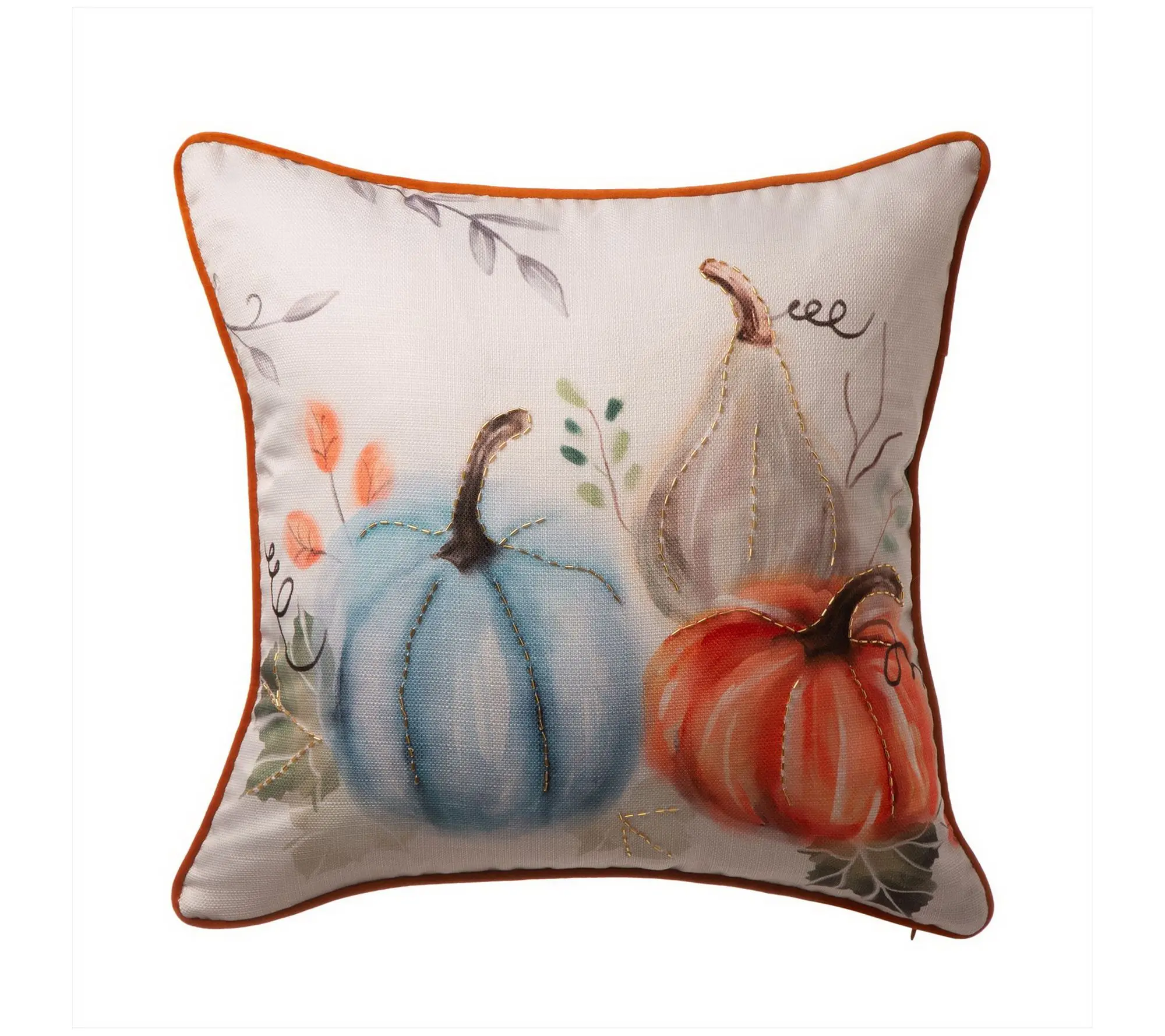 Glitzhome Fall Faux Burlap Pumpkin Decorative Pillow Cover