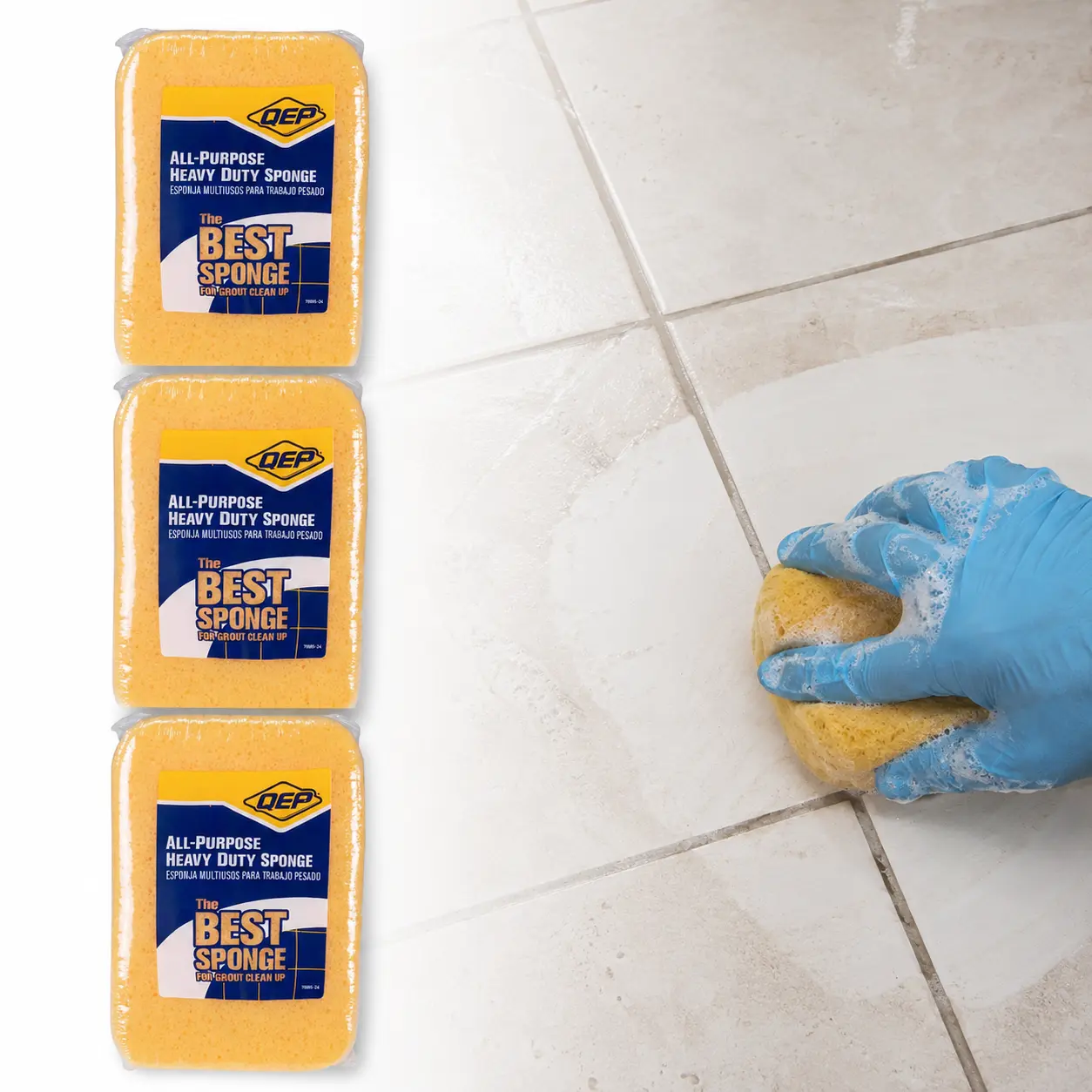 QEP 7-1/2 in. x 5-1/2 in. Extra Large Grouting, Cleaning and Washing Sponge, Heavy Duty Sponge, Extra Large Sponge, Multipurpose Sponge, Tile Installation Sponge, Rounded Corner Sponge, High Density Sponge, Car Wash Sponge,summerv