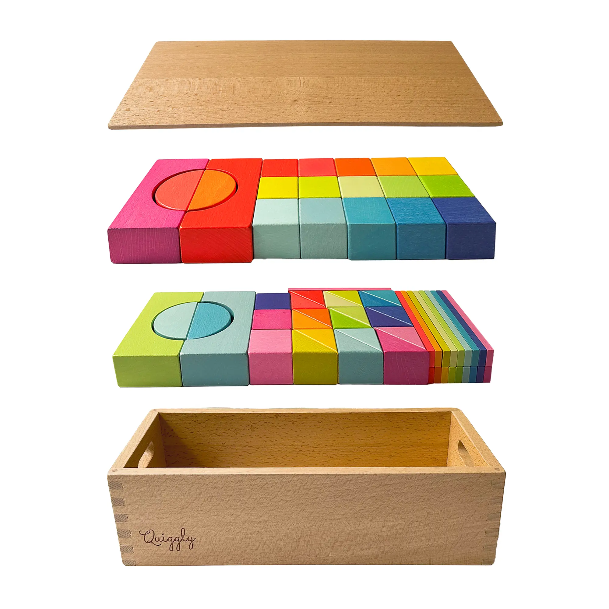 Wooden Rainbow Building Blocks Set Wooden Rainbow Building Blocks Set