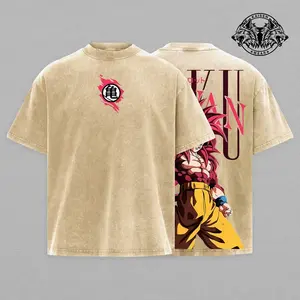GK DBZ SSJ4 - DB Daima Clothing Washed Cotton T-Shirt. Premium fit with vintage wash featuring. A must-have for anime fans and streetwear lovers graphic tee Graphic Streetwear T-shirt Heavyweight Cotton T-Shirts
