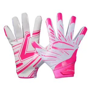 CUTTERS Game Day Pro Receiver Gloves - Pink & White, High Performance Grip, Lightweight Design, All-Weather Performance