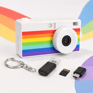 Y2K Mini Keychain Digital Camera, Pocket-Size 1080P HD Camera with 1MP Lens, Flash, 0.96" Screen, 32GB Memory Card & Charging Cable, Cute Creative Vlog Camera for Travel, Concerts, Parties & Beginners