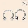 10G-18G Titanium Spike/Ball Ends Internally Threaded Horseshoe Circular Barbell